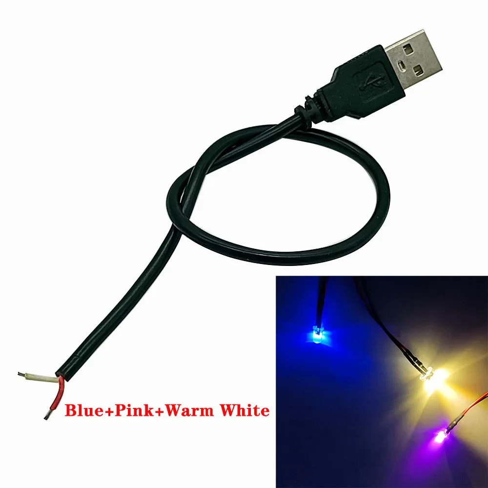 USB-порт с кабелем светодиодными бусинами 3 мм и 5 небольшой атмосферный ночник