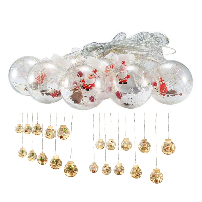 

Christmas String Lights LED Christmas Decoration Lights For Home Christmas Ball Fairy Lights Garland Curtain Lights