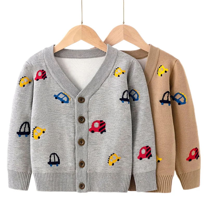 

2022 Kids Baby Boys Clothes Sweaters Autumn Winter Toddler Girl Knitting Cardigan Sweater Cartoon Children Long Sleeve Tops Coat