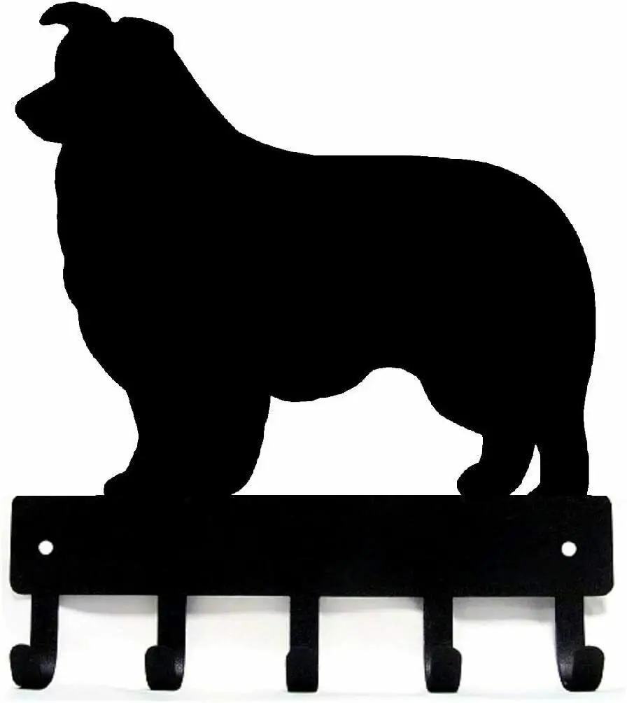 

Border Collie-Крючки для ключей от собаки и держатель для ключей-маленькая широкая вешалка 6 дюймов в прихожей, украшение для дома