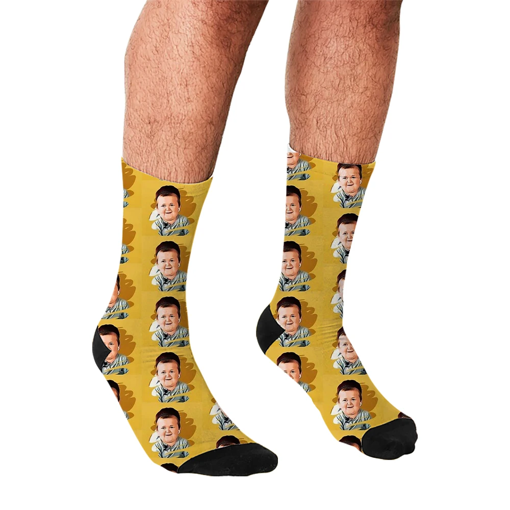 Men's Funny socks yellow Hasbulla Magomedov Socks harajuku Men Happy hip hop Novelty cute boys Crew Casual Crazy Socks for men