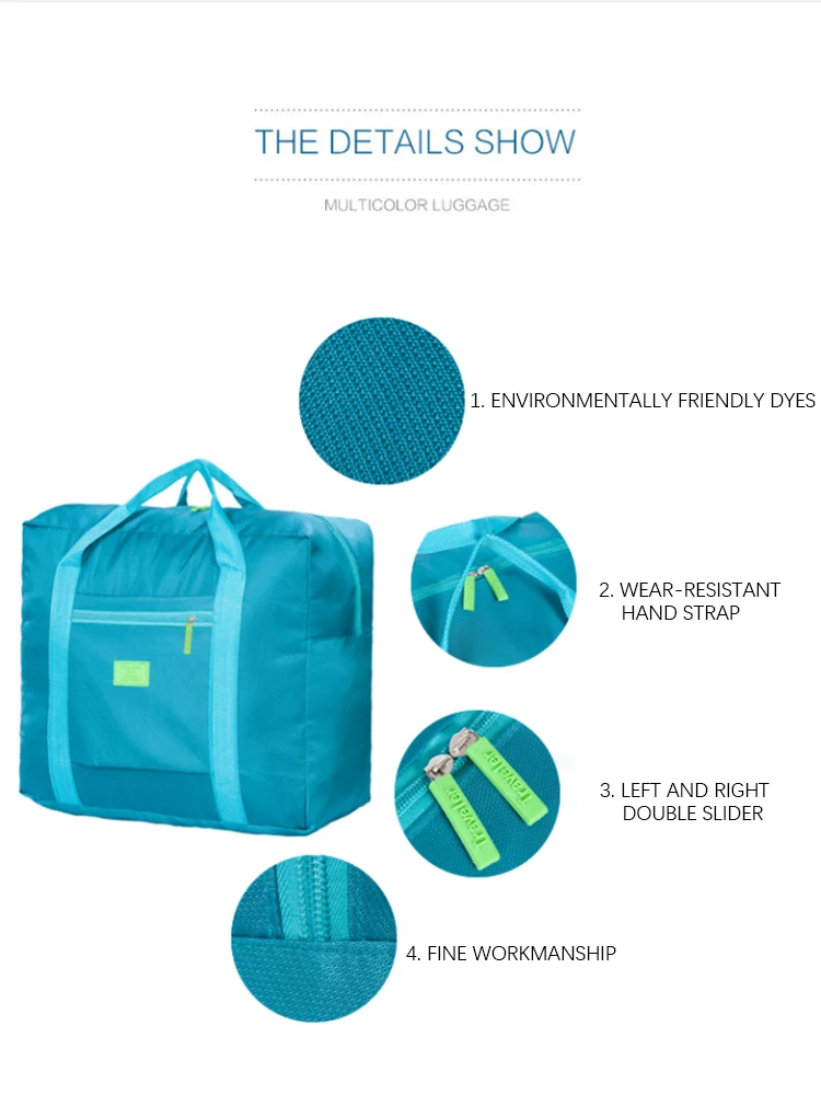 Portable Travel Bags Folding Unisex Large Capacity Women Hand Luggage Business Trip WaterProof