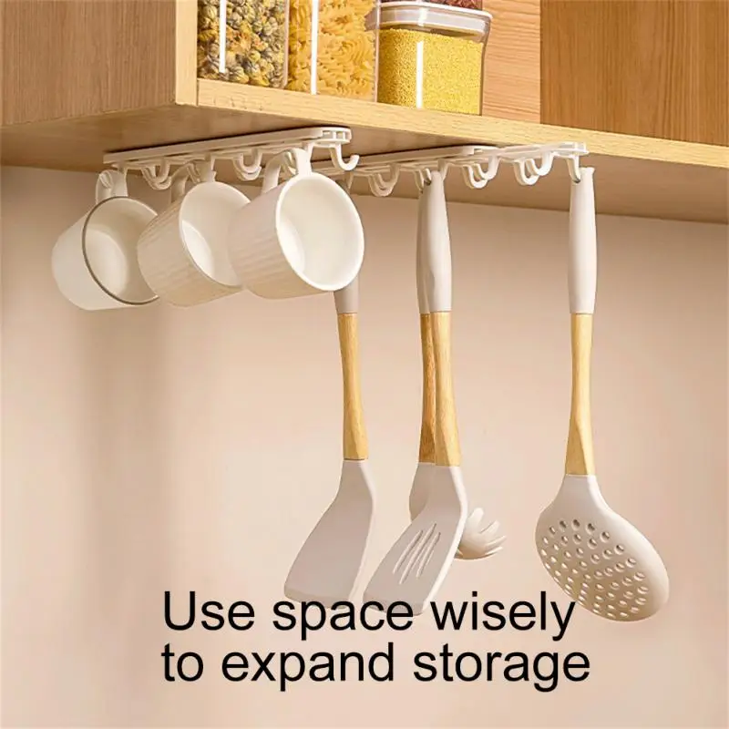 

Traceless Nail Free Multi-function 10 Hooks Space-saving Home Organizers Accessory Multi-function Cabinet Storage Rack 10 Hooks