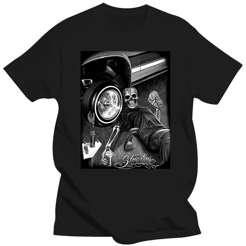 МУЖСКАЯ ФУТБОЛКА DAVID GONZALES DGA SHOWTIME SKELETON LOWRIDER TROPHIE BEER M-5XL