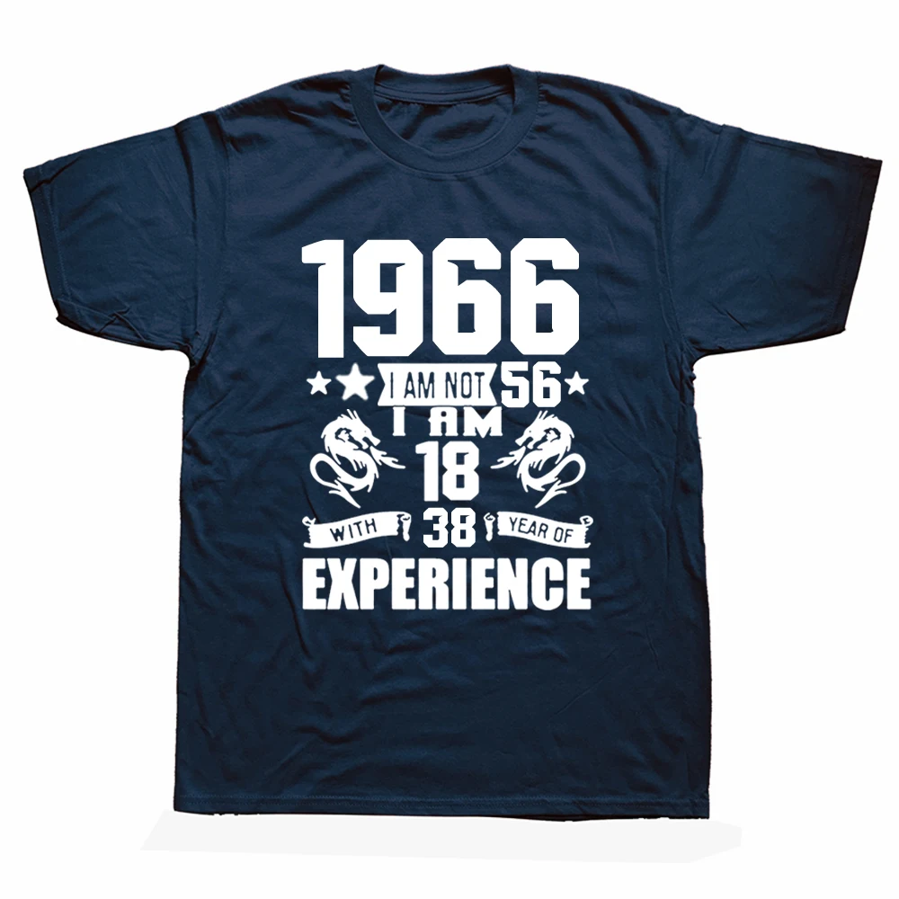 

Funny Made In 1966 Birthday Gift Print Joke T-shirt 56 Years Awesome Husband Casual Short Sleeve Cotton T Shirts Men 2022