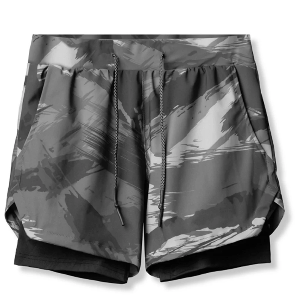 

Men's Camo Streetwear Fitness Shorts Black 2 IN 1 Jogger Basketball Shorts Gyms Bodybuilding Breathable Quick Dry Running Shorts