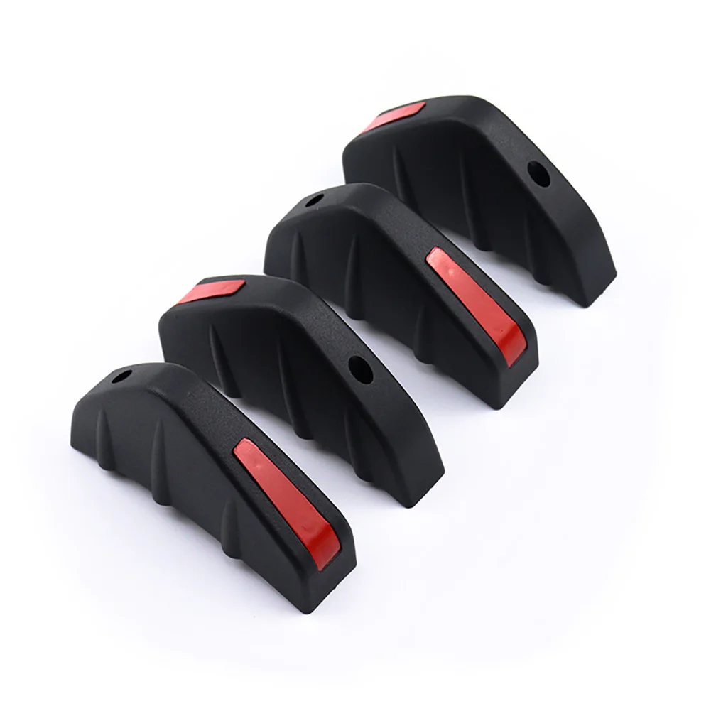 

4pcs Universal Car Modified Rear Bumper Diffuser Spoiler Black Red ABS Rear Bumper Lip Diffuser Wing Splitter Anti-collision