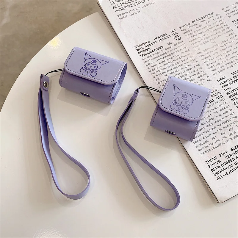 

Cartoon Cat Purple PU Leather AirPods 1 2 3 Pro Case Apple AirPods 2 Case Cover AirPods Pro Case IPhone Earbuds Accessories