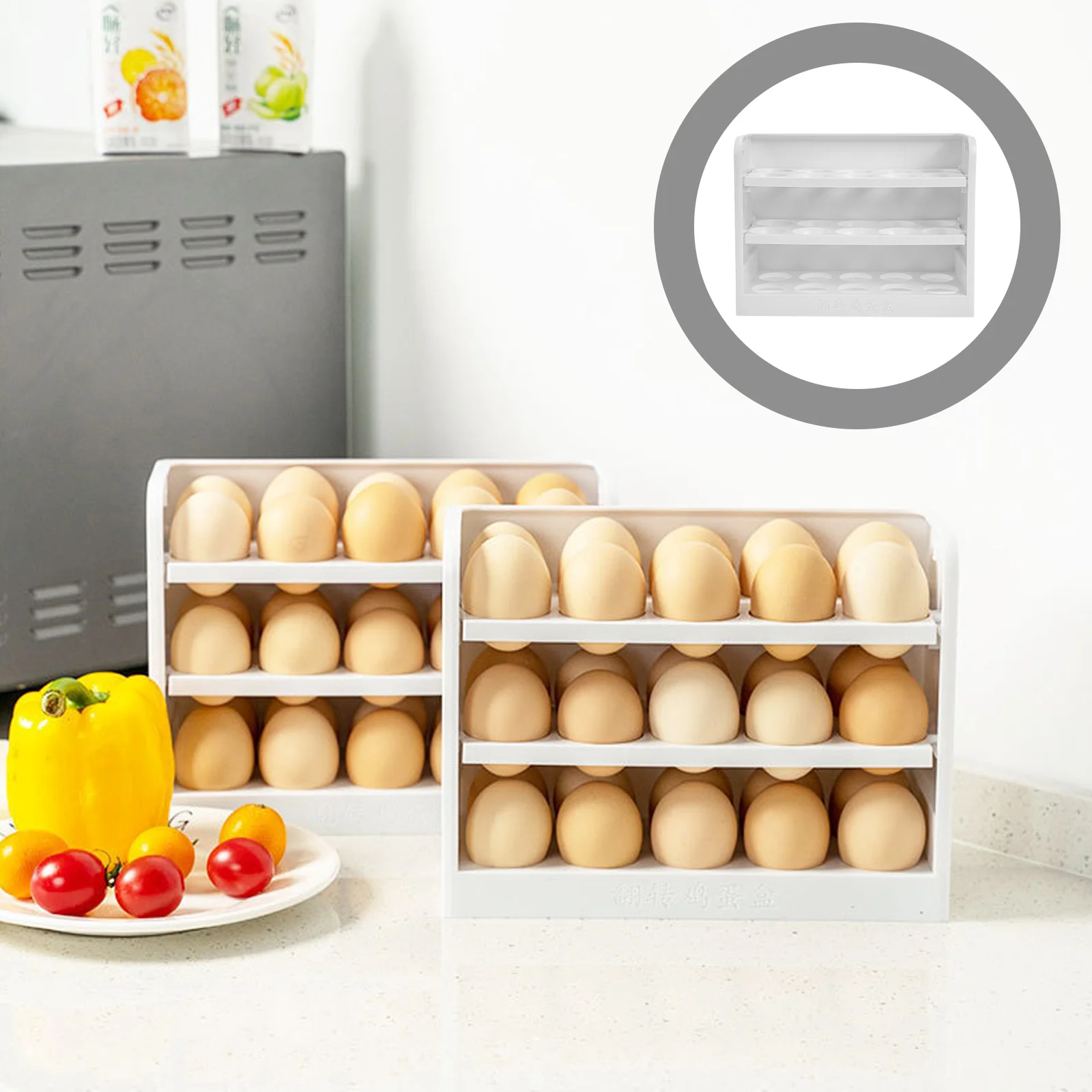 

Держатель для яиц, лоток для хранения в холодильнике, контейнер, ящик, диспенсер для холодильника, корзина для яиц, органайзер для демонстра...