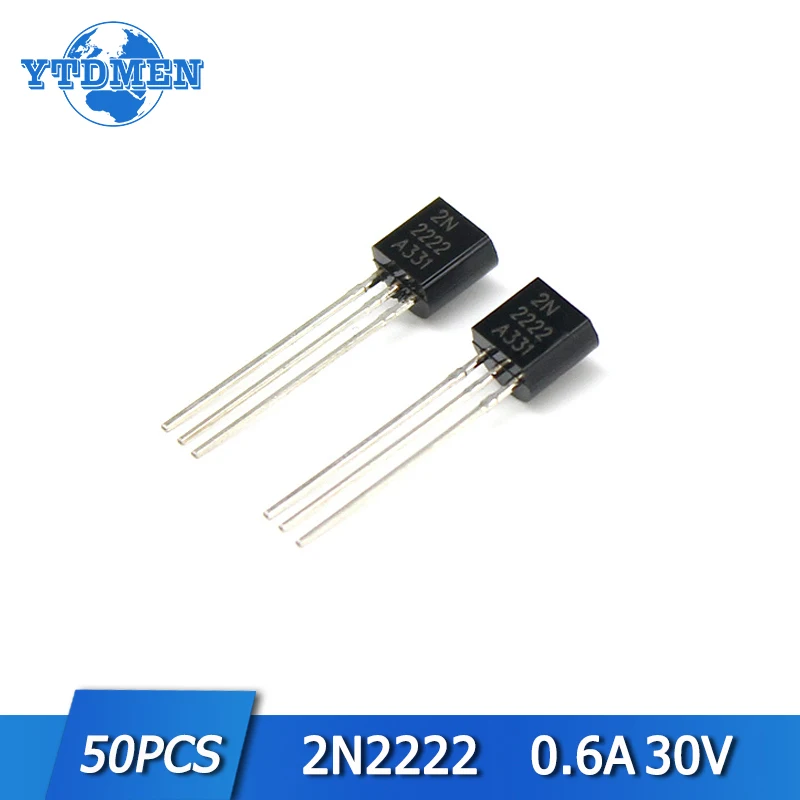 

50pcs 2N2222 Transistor, Silicon NPN Transistor TO-92 Plastic Package, General Amplifier 30v 0.6a Triode Transistor set In stock