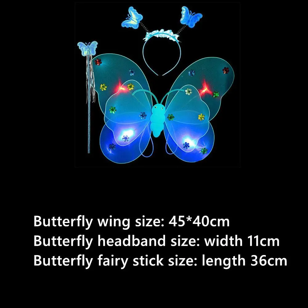Новые детские светящиеся крылья бабочки стоячие игрушки двухслойные