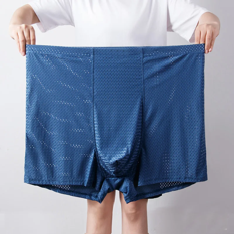 Негабаритное сетчатое нижнее белье из ледяного шелка мужские трусы-боксеры