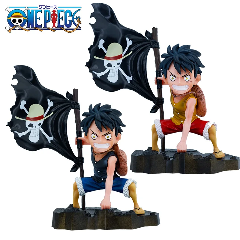 

18cm One Piece Luffy Anime Figure Gk Figurine Flag Monkey D Luffy Pvc Collection Statue Decoration Model Toys Dolls Gift