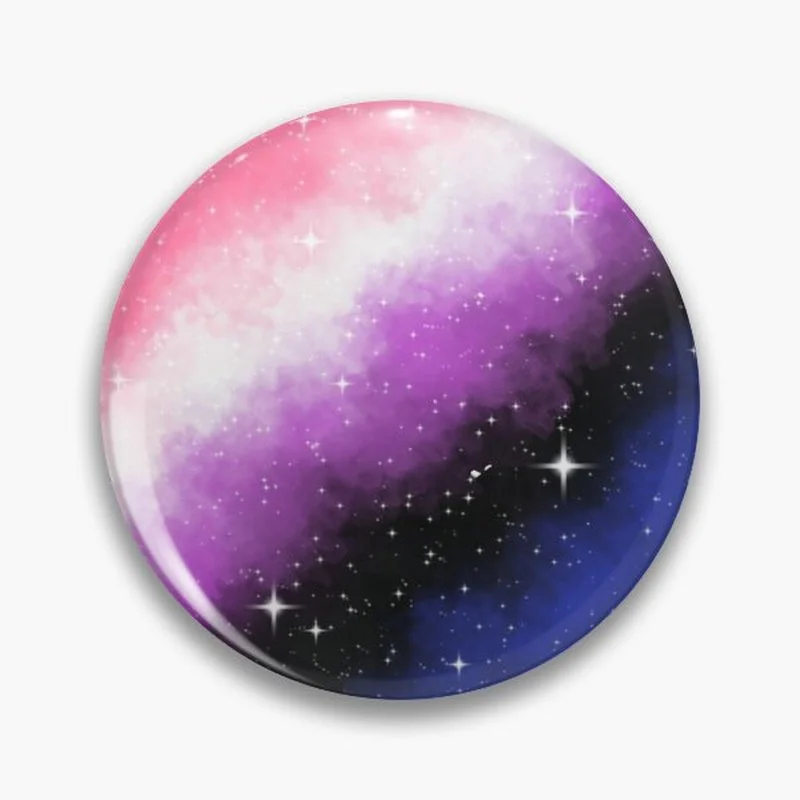 

Genderfluid Pride Flag Galaxy Pin Customizable Soft Buckle Pin Decorative Gift Hat Badge Lapel Brooch