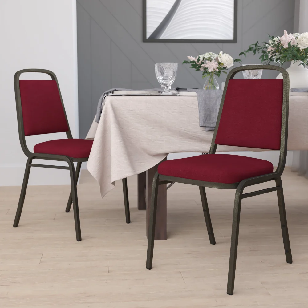 

4 Pack HERCULES Series Trapezoidal Back Stacking Banquet Chair In Burgundy Fabric ，20.25 X 17.50 X 34.00 Inches