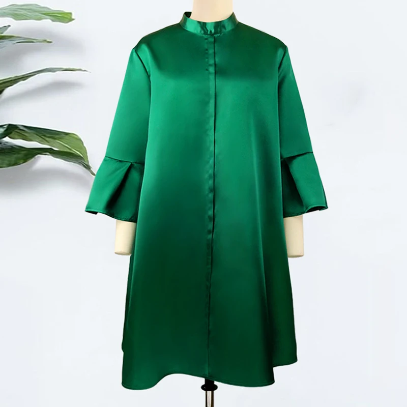 

Женское Свободное платье с рукавом три четверти, желтое, зеленое, розовое повседневное модное шикарное платье большого размера, лето-осень 2023
