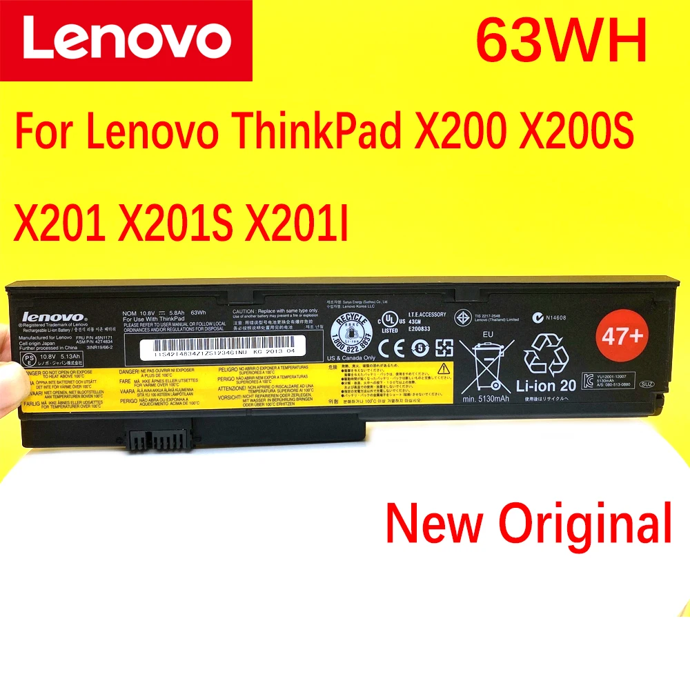 Новый оригинальный аккумулятор для ноутбука Lenovo ThinkPad X200 X200S X201 X201S X201I 45N1171 42T4834 5130
