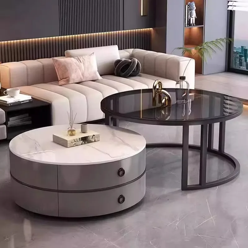 Фото Glam Nordic Журнальные столики Круглые простые роскошные металлические журнальные столики Дизайн Современные Muebles Para El Hogar Мебель для гостиной №5