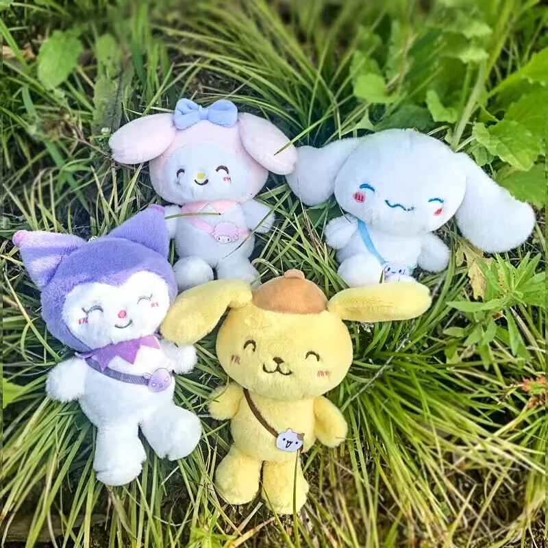 

4 шт./партия Sanrio Kawaii плюшевая игрушка Kuromi Hangyodon Cinnamoroll плюшевая подвеска школьная сумка кукла кулон Аниме Кукла коллекционный подарок
