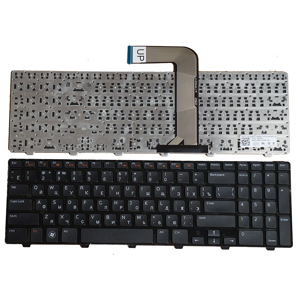 Russian Keyboard For Dell New Inspiron 15R N5110 M511R 0NKR2C NSK-DY0SW 0R, Black