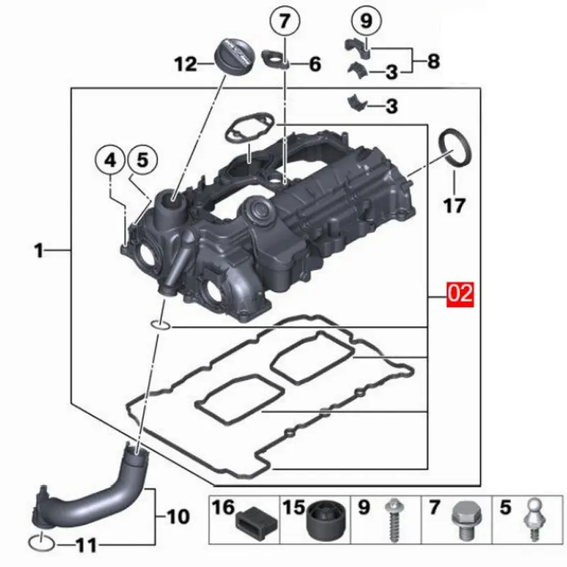 11127588418 Для BMW 320i 328i 428i 528i X1 X3 Z4 F10 F11 F25 F20 F30 F31 Комплект прокладок крышки клапана