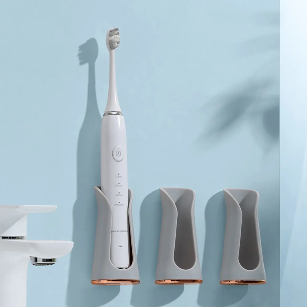 

Electric Toothbrush Wall Holder Hanging Punch Free Wall-Mounted Rack for Bath Bathroom Toothbrush Holder Storage Rack B99