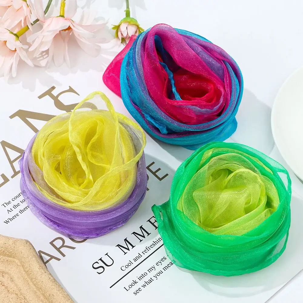

Band Scarves Music Scarves for Handbag Gradient Color Scarf Square Silk Scarf Gradient Color Dancing Scarf Dance Scarfs