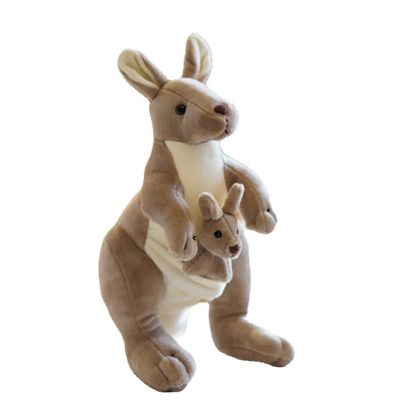 

New mother and son kangaroo plush toy Australian kangaroo doll simulation stuffed animal jewelry pillow birthday gift