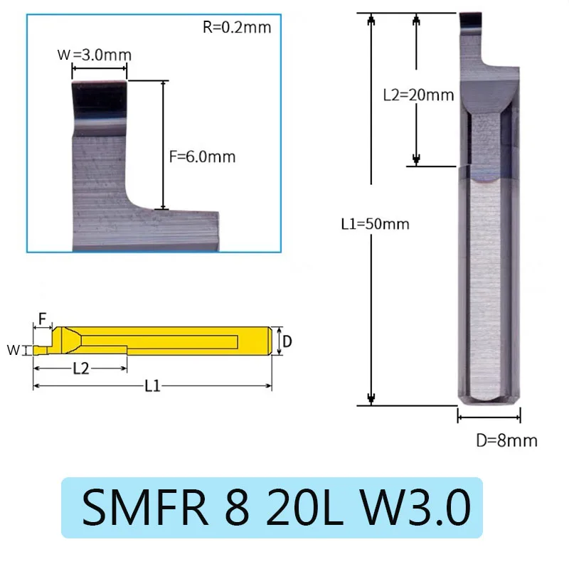 HRC60 SMFR Черный инструмент для расточной обработки канавок с высокой твердостью, вольфрамовая сталь, маленькое отверстие MFR, микрорасточный инструмент, канавочная оправка, вырез