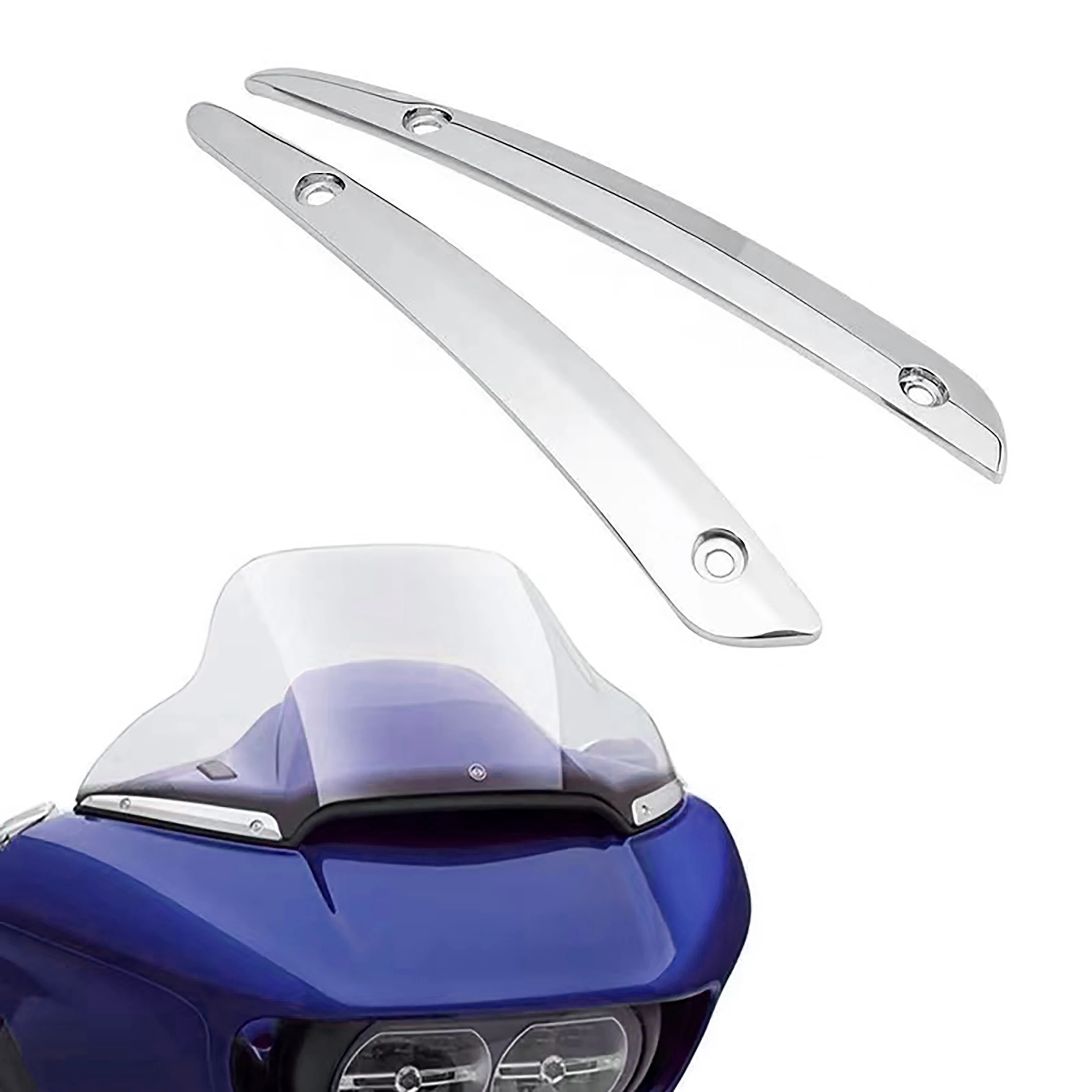 

Panical Motorcycle Windshield Windscreen Plating Trim Chrome For Harley-Davidson Double-Lamp Gliding 2015-2023