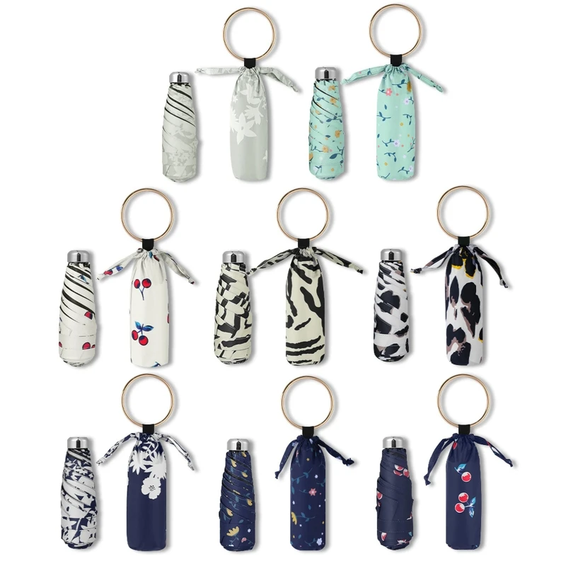 

Fashion for Sun Rain Umbrella Mini Pocket 5 Folding Umbrellas Windproof Travel Umbrella Anti UV Portable Parasol