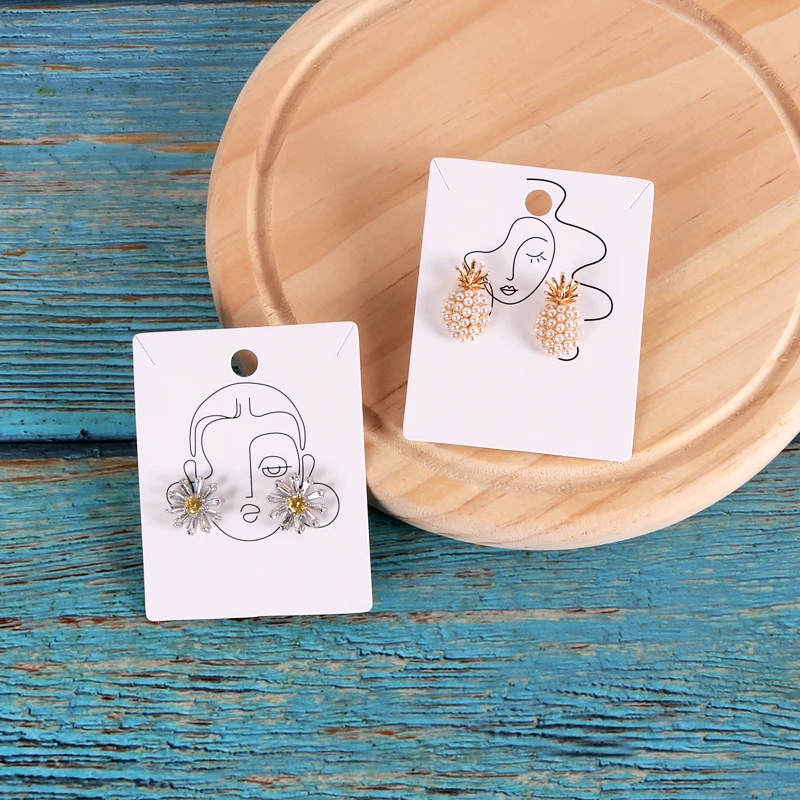 Fashion 6x9cm 50pcs/lot Line Beauty Pattern Earring Display Cards Necklace Jewelry Packing Paper Card Tag Holders Custom logo | Украшения и