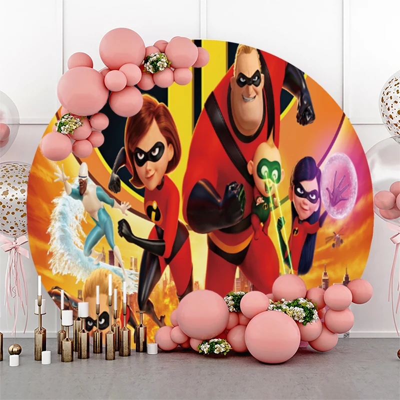 Круглая накладка на задник с изображением героев Диснея из мультфильма Супермен