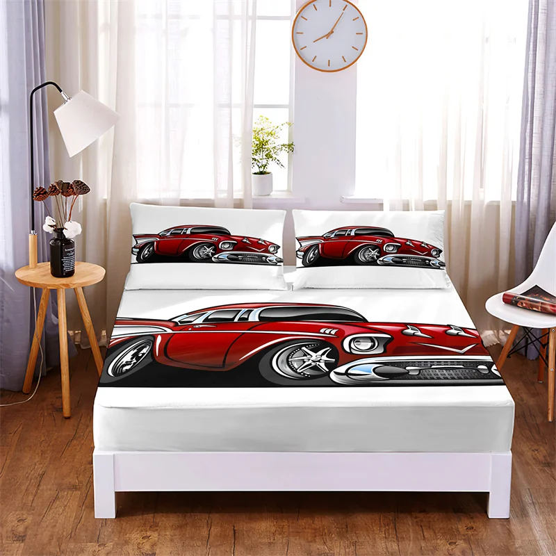 

Bedding Set Vehicle Fitted Sheet Set Bed Set Mattress Cover Four Corners Elastic Band Non Slip Bed Sheets and Pillowcases