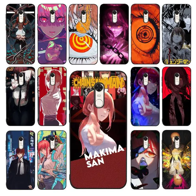 

Chainsaw Man Mkima Phone Case for Redmi 5 6 7 8 9 A 5plus K20 4X 6 cover