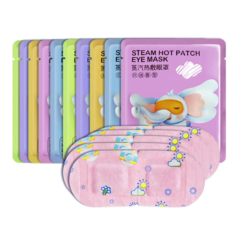 

10pcs Cartoon Disposable Steam Eye Mask Eyes Relax Masks for Sleeping Anti Puffiness Dark Circles Removal Sleep Aid Sleep Mask