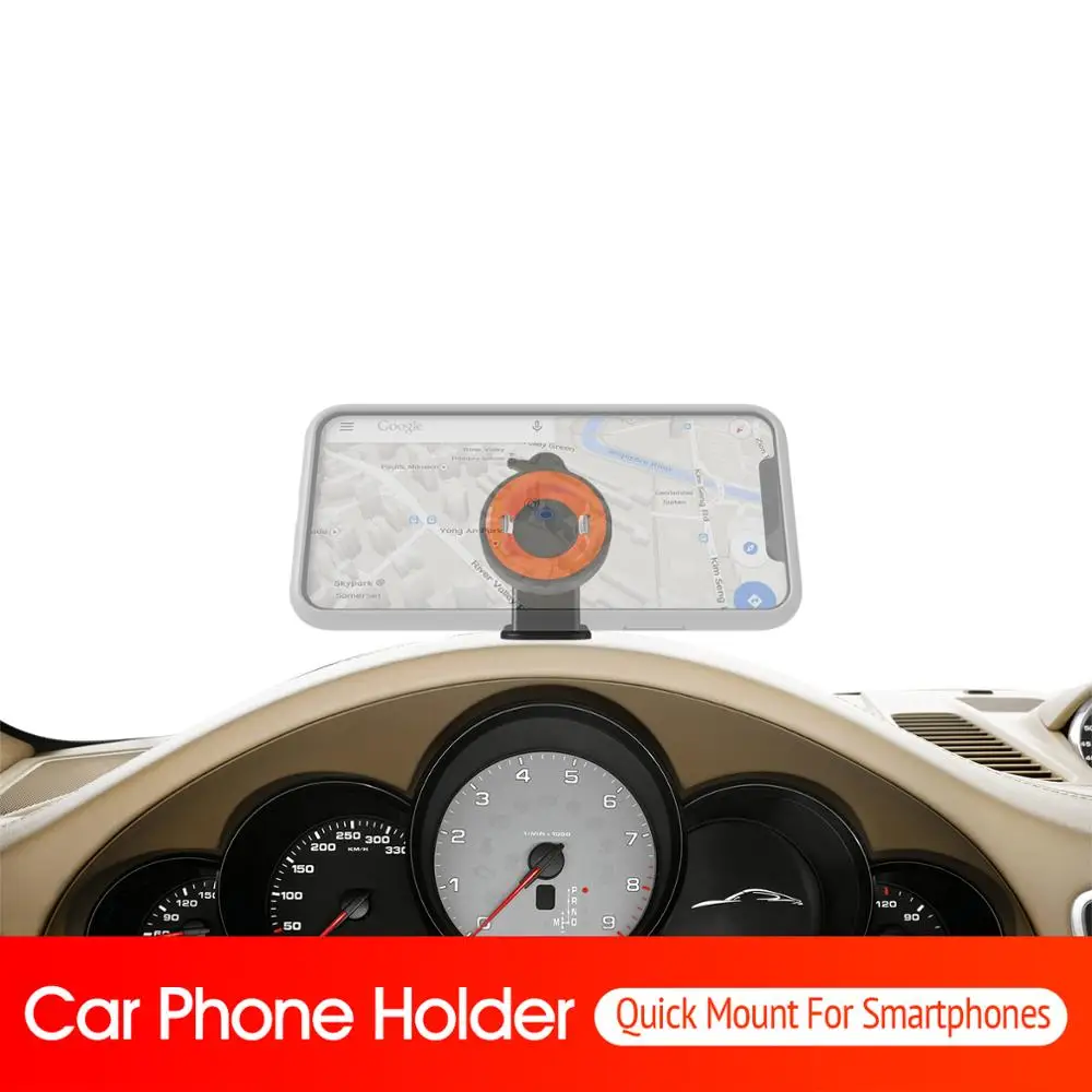 Car Dashboard Mobile Phone Holder HUD Design Non-Slip Car Cell Phone Mount Stand for Safe Driving for Smartphones