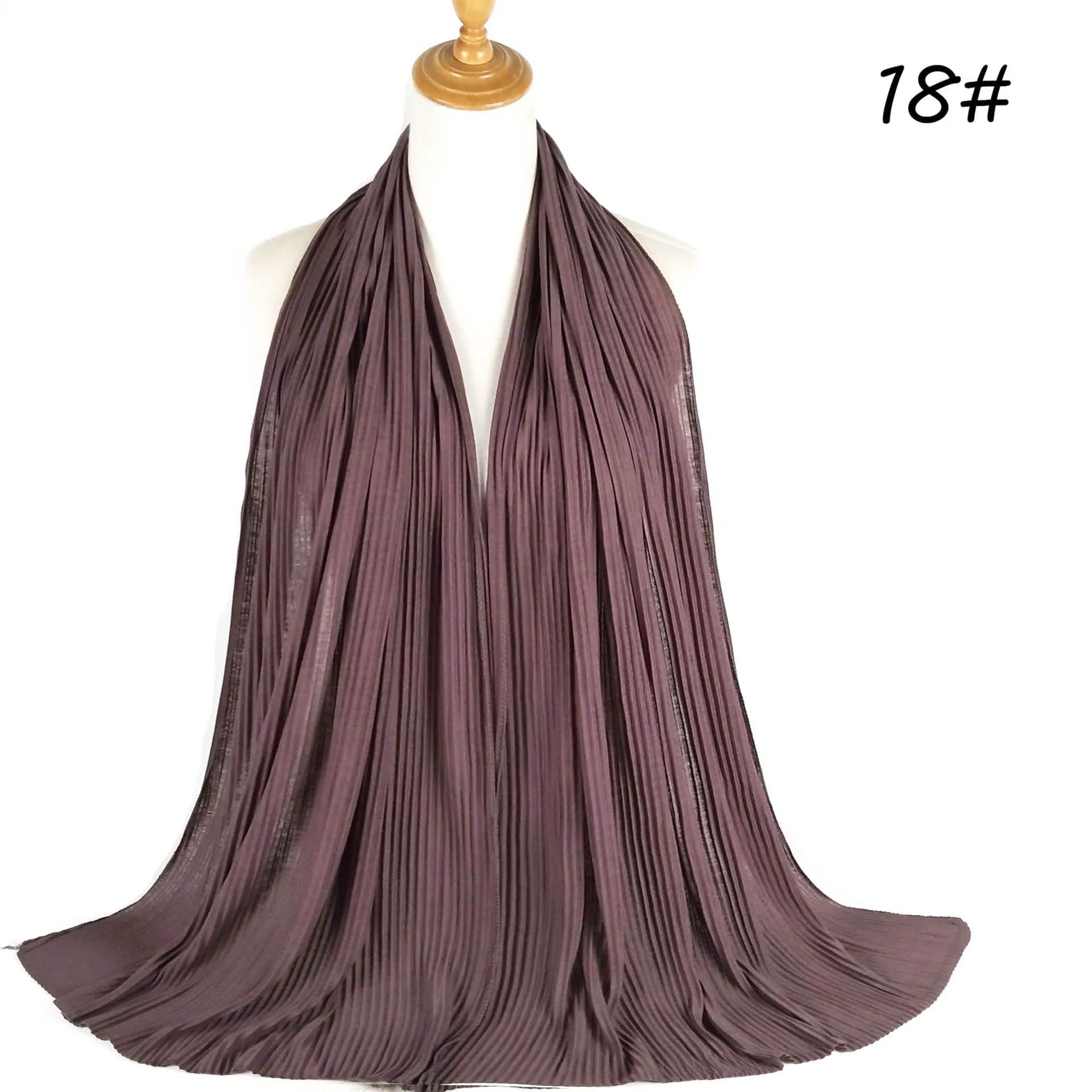 Women Pleated Scarf Hijab Jersey Turban  Good Stitching Shawls Long Hijabs Islam Muslim Scarves Elastic Plain Wrinkle Headscarf