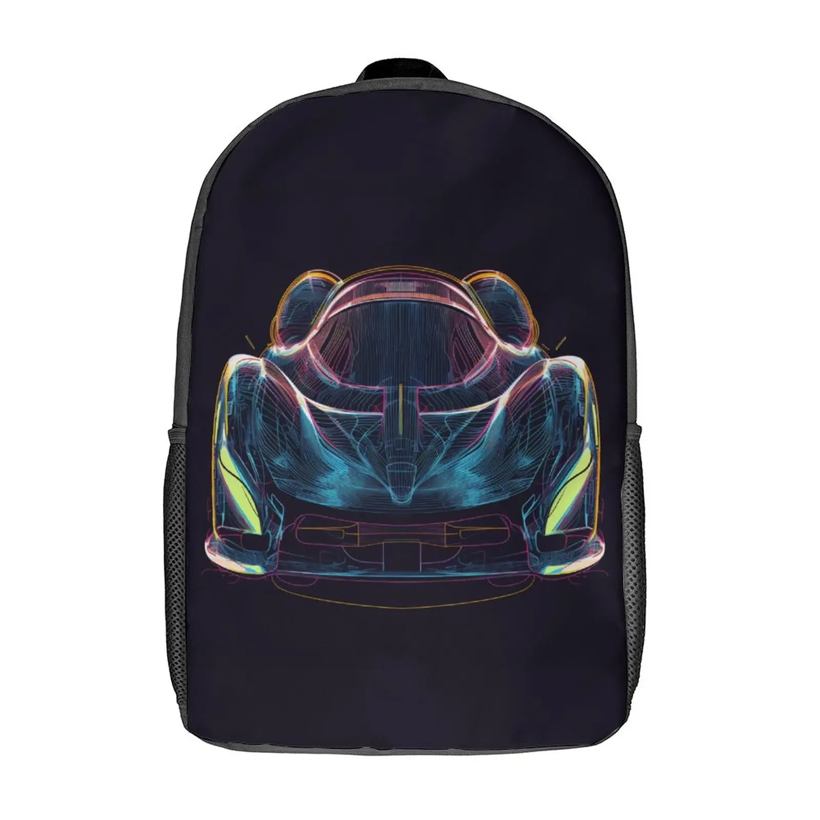 

Dazzling Sports Car Backpack Neon Line Art Women Polyester Travel Backpacks Print Kawaii High School Bags Rucksack
