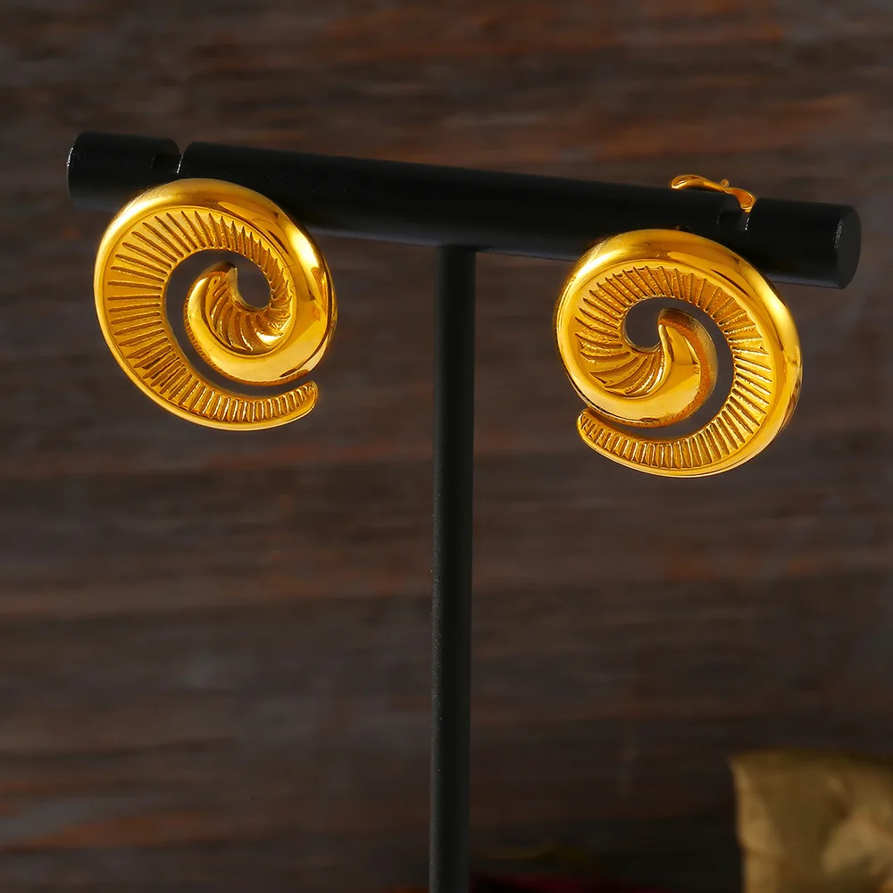 Женские позолоченные серьги-гвоздики из нержавеющей стали 316