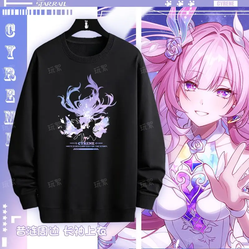 Фото Игра 2025 Honkai: Star Rail Anime Cos Castorice Evernight 7 марта Firefly и т. д. Простая модная толстовка унисекс с круглым вырезом №1