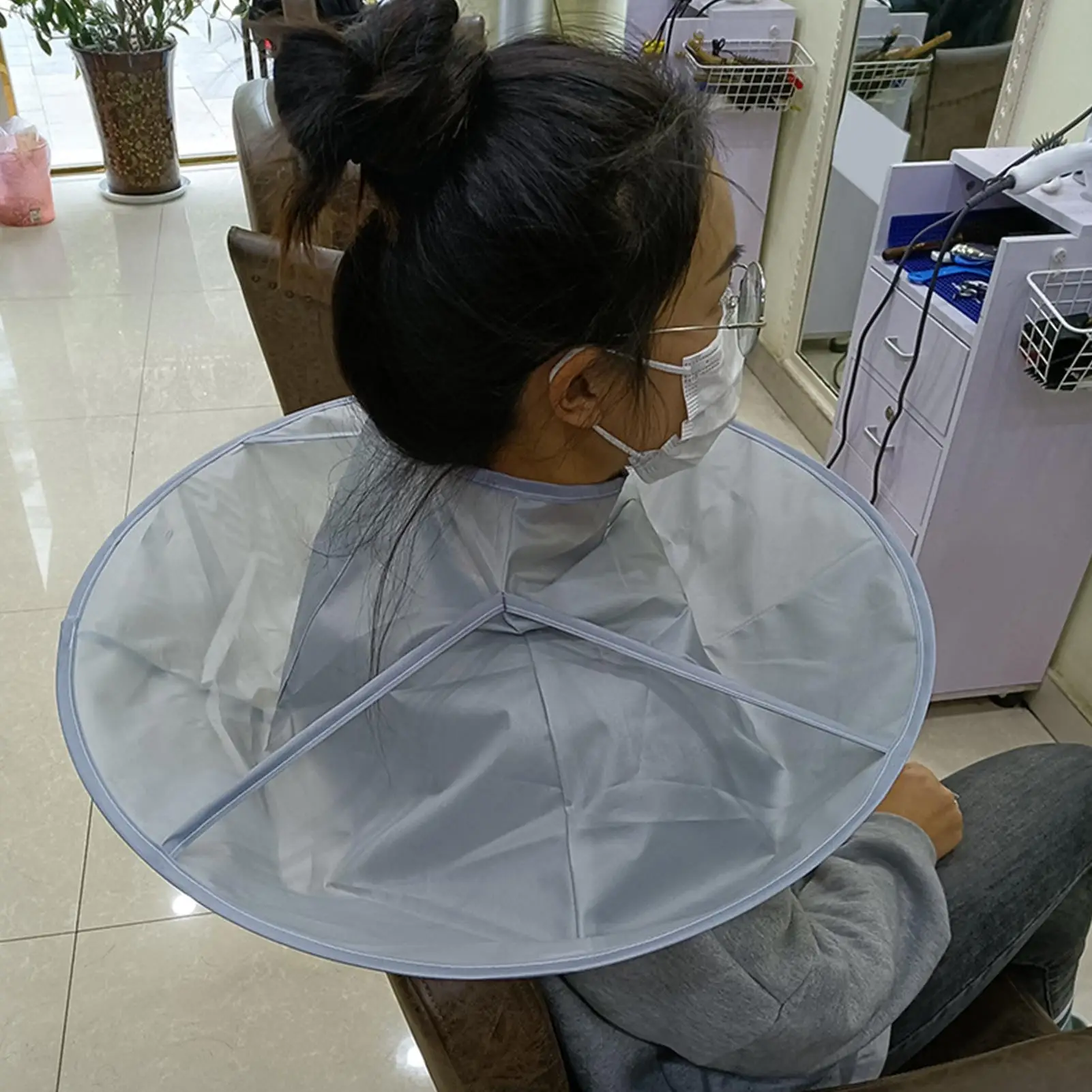 Водонепроницаемая накидка для стрижки волос-регулируемый нейлоновый Ловец