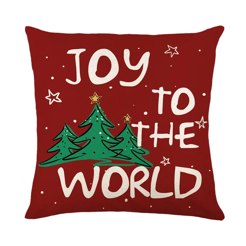 1 piece of Christmas decoration pillowcase Santa Claus dwarf tree printed cushion suite room home gift