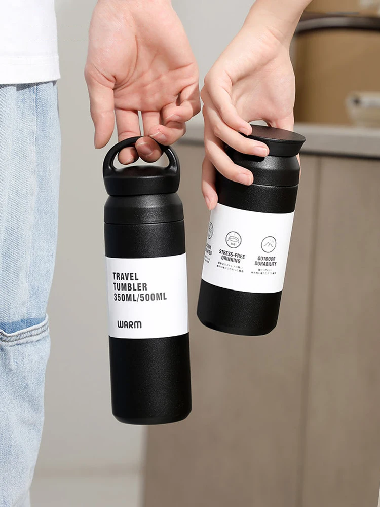 

500/350ml Thermos Cup Coffee Mug Insulated Water Bottle Stainless Steel Thermal Tumbler Vacuum Flask Portable Travel Office Mugs