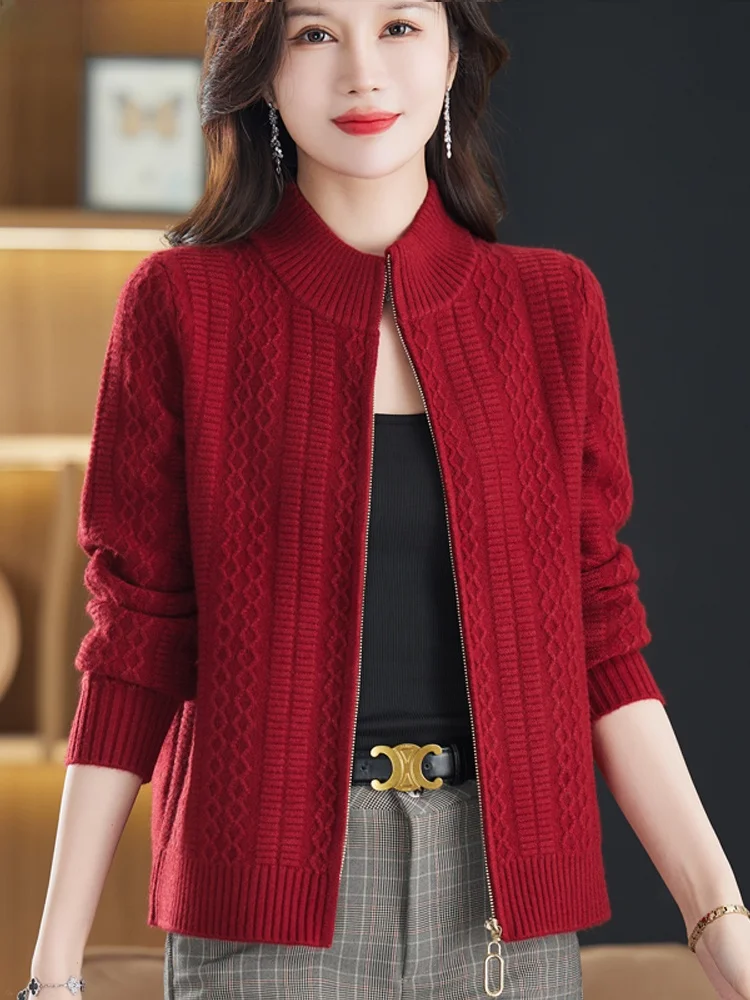 Без катышков весна и осень новое флисовое вязаное женское короткое пальто