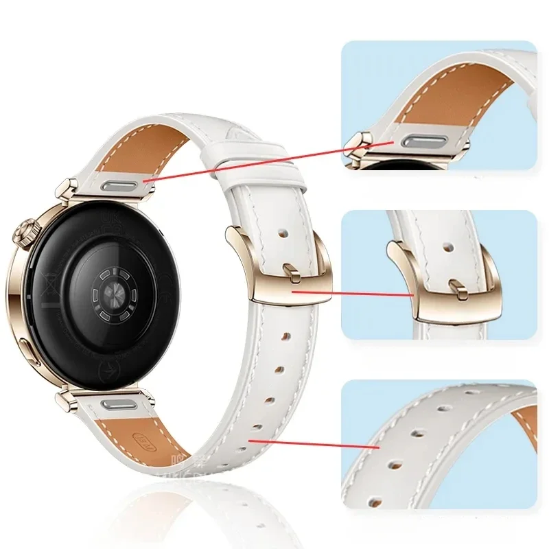 Кожаный ремешок 18 мм для Huawei Watch GT 5 Pro 42 мм/GT4/GT5 41 оригинальный модный часов с тем же