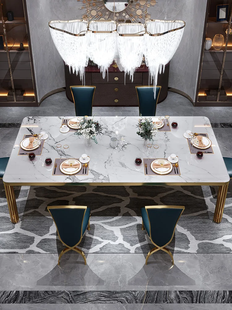 

Мраморный стул, прямоугольный современный минималистичный итальянский роскошный семейный обеденный стол маленького размера для рок-доски