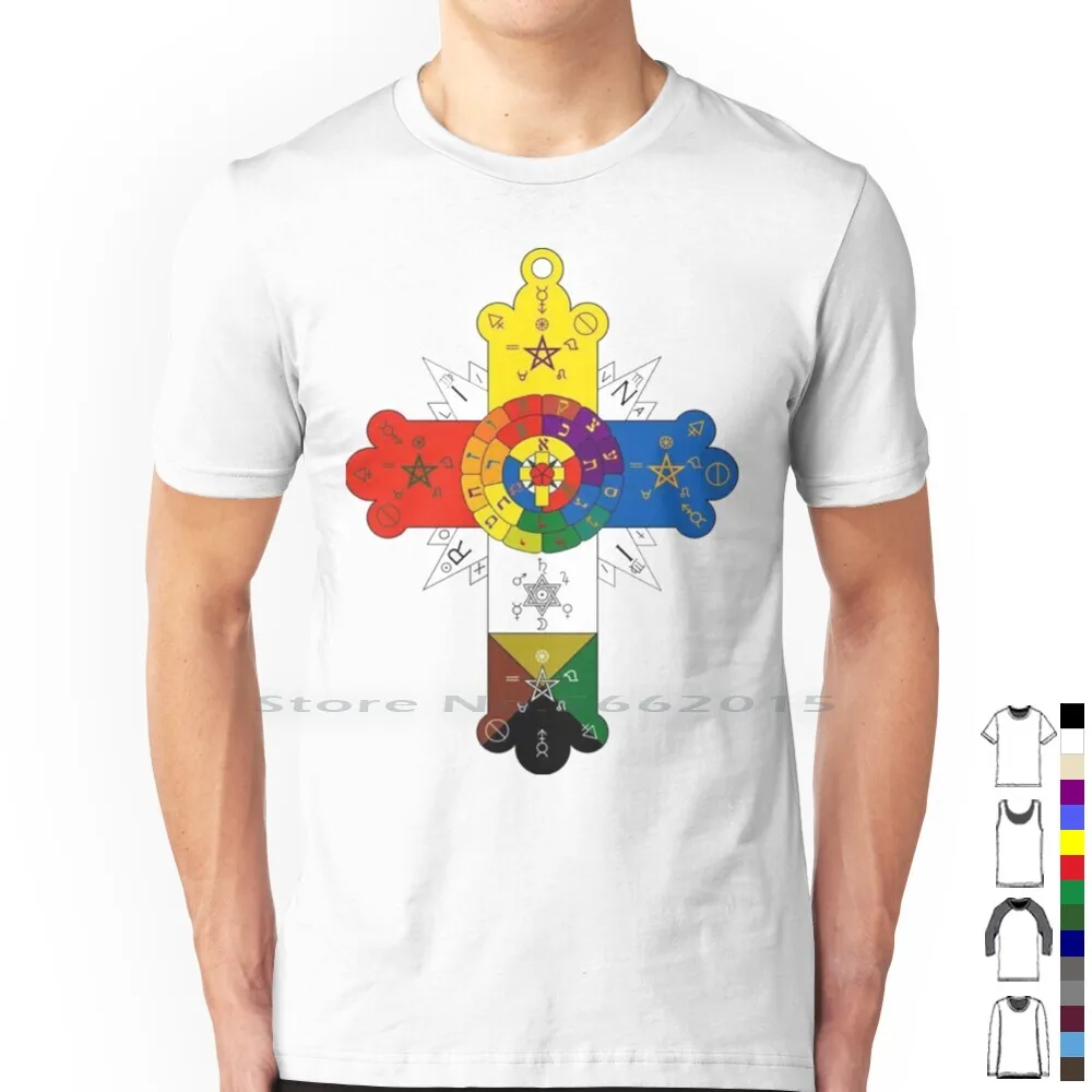 Футболка с крестом Розы из 100% хлопка крест розы просвещение магия медитация