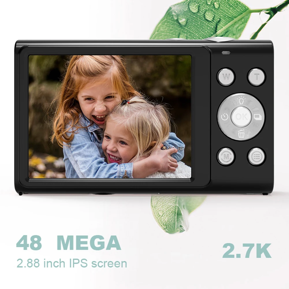 

2.7K 48MP Photo Camera 2.8inch IPS 1080P HD Kids Digital Camera Mini Lightweight with 16x Zoom Birthday Gift for Boys Girls