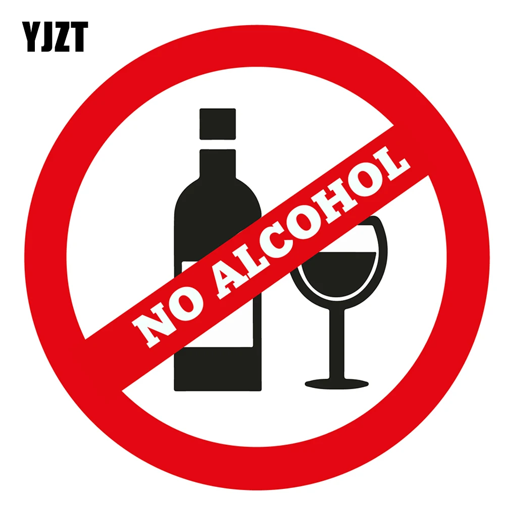 

YJZT 12.6CM×12.6CM No Alcohol Decal NO Drink Warning PVC Car Sticker 12C-0450
